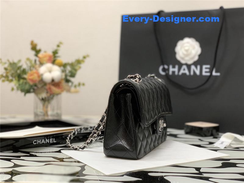 Ch**el classic flap caviar leather bag small