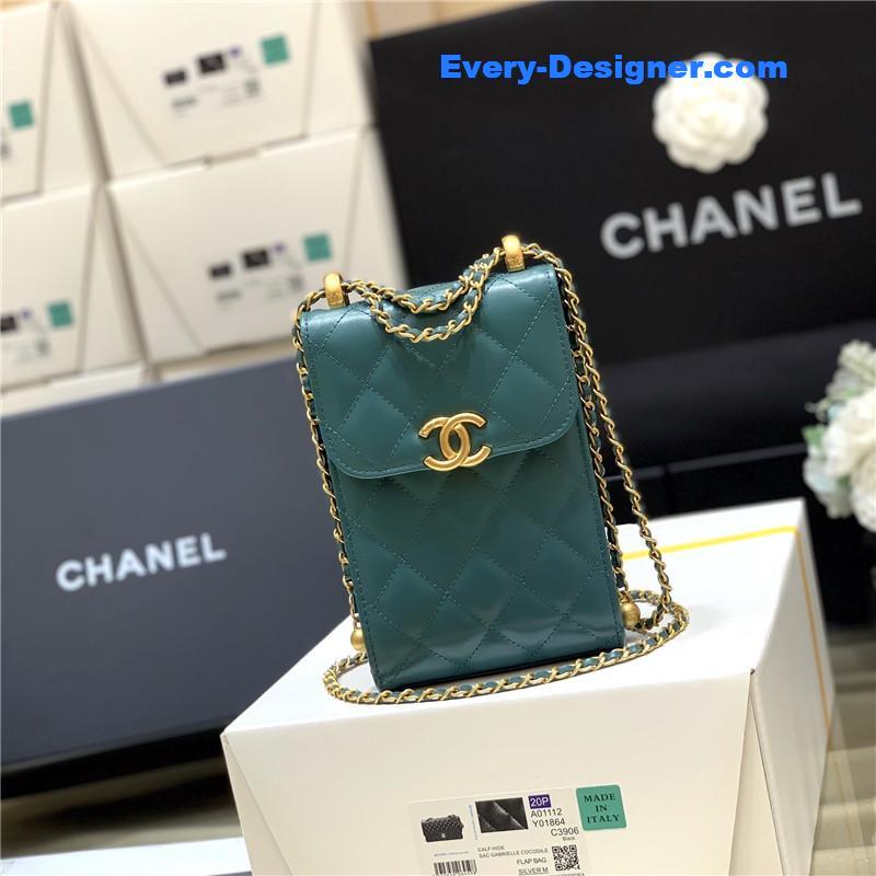 Ch**el gold beads mobile phone bag