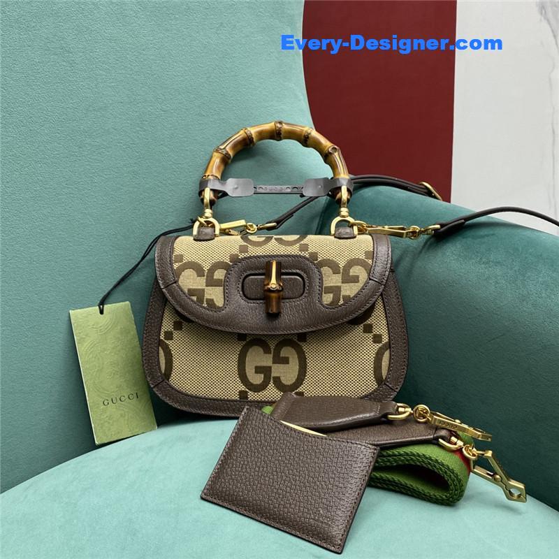 Gvc*1 gg bamboo jumbo small top handle bag