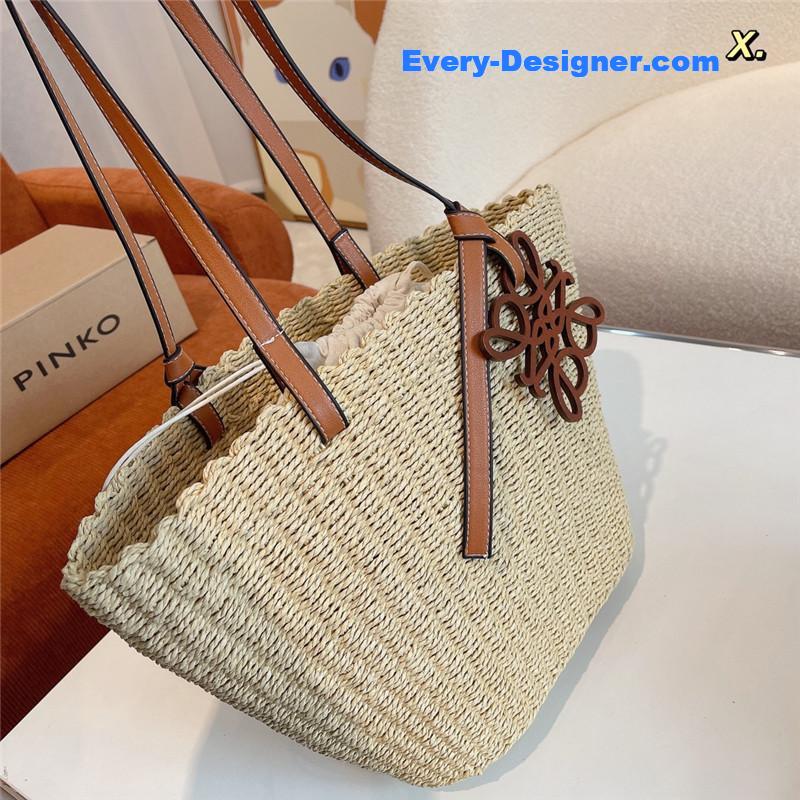 L0ew* straw bag x-tote