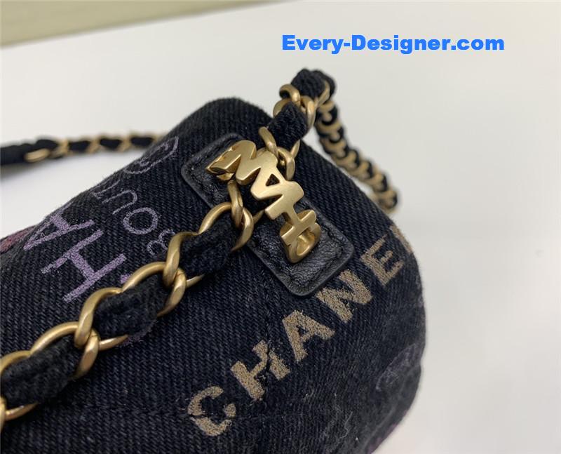 Ch**el graffiti denim print cf bag