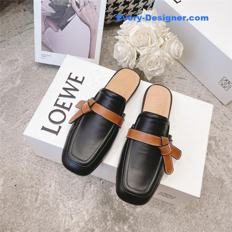 L0ew* bow mule slippers