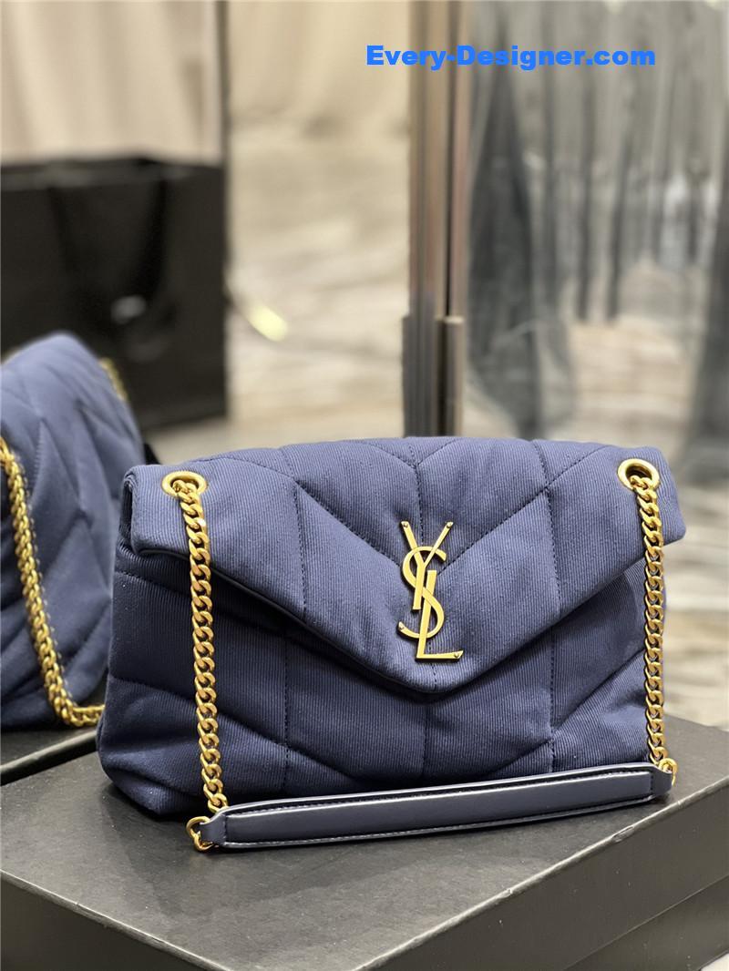 Y51 loulou puffer denim shoulder bag