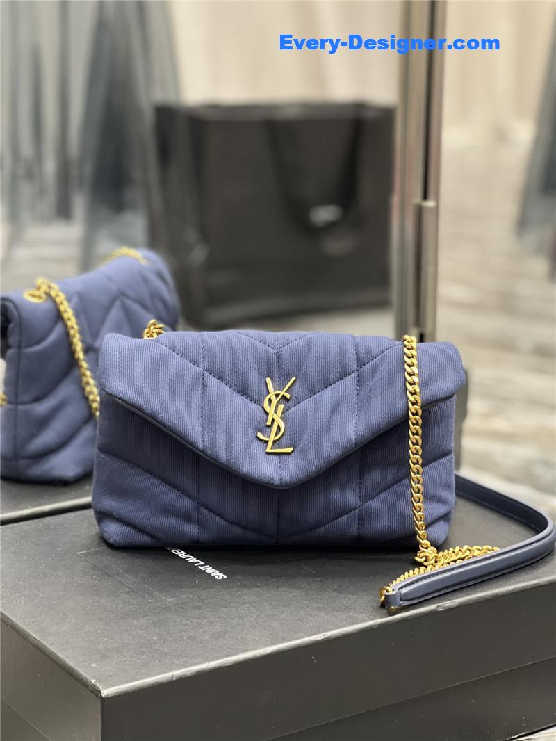 Y51 loulou puffer small denim shoulder bag