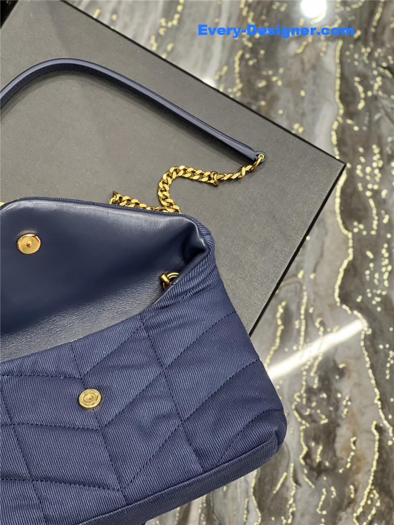Y51 loulou puffer small denim shoulder bag