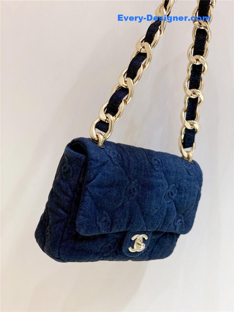 Ch**el denim chain shoulder bag