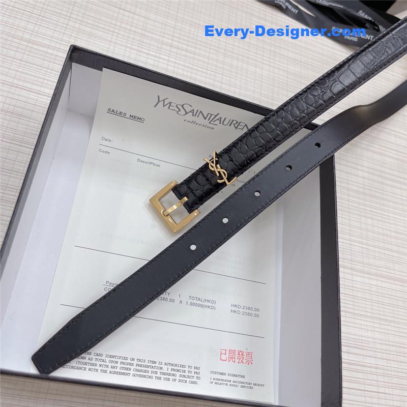 Y51 crocodile grain top layer leather belt