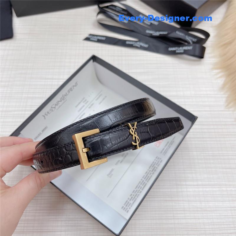 Y51 crocodile grain top layer leather belt