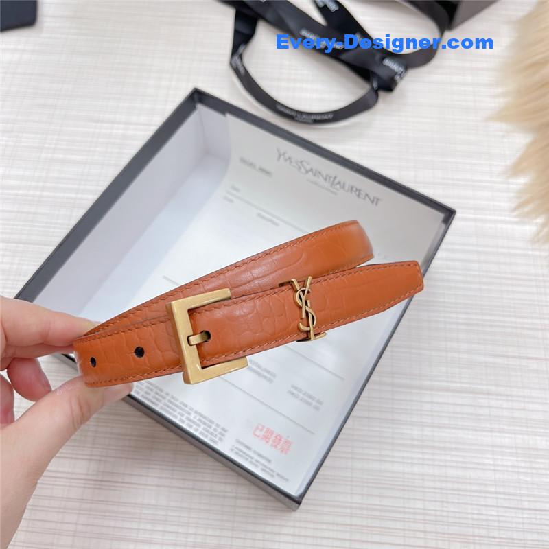 Y51 crocodile grain top layer leather belt