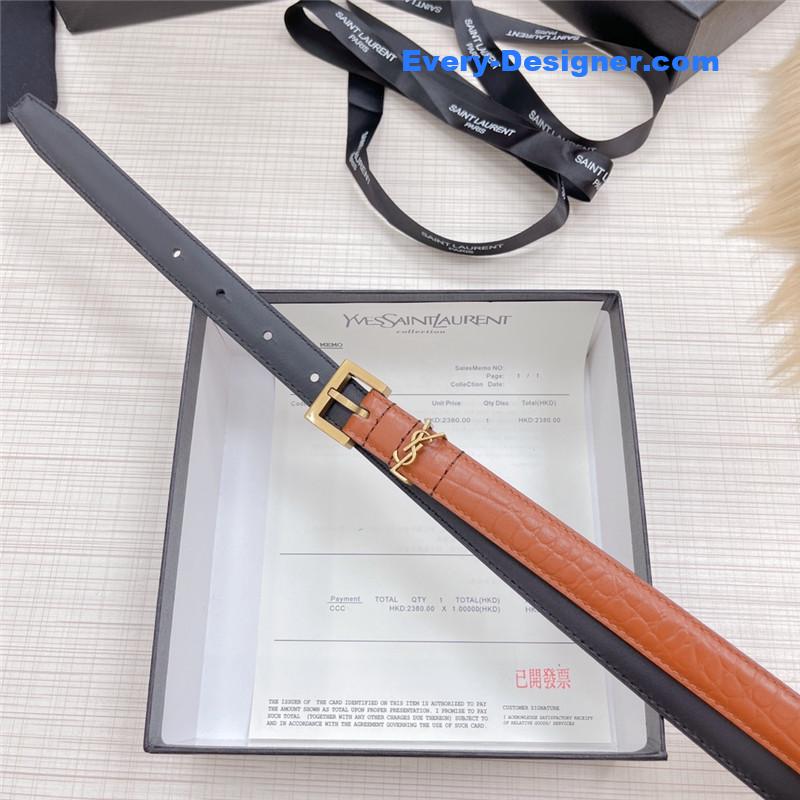 Y51 crocodile grain top layer leather belt