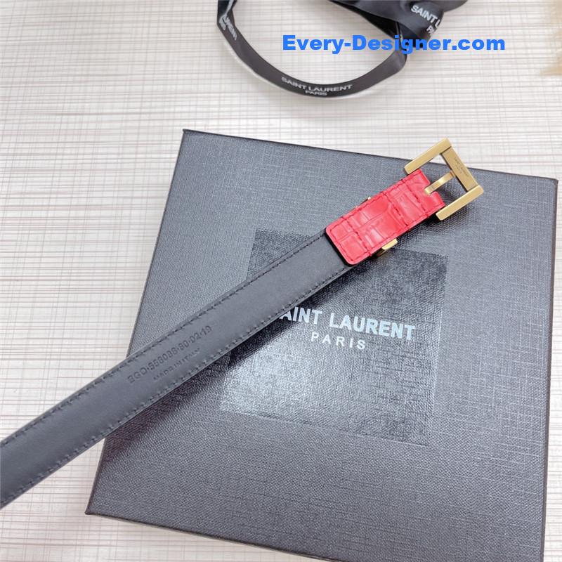 Y51 crocodile grain top layer leather belt
