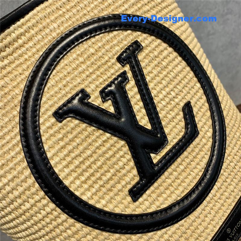 l0vis Vvtt0n lv knitted raffia bag