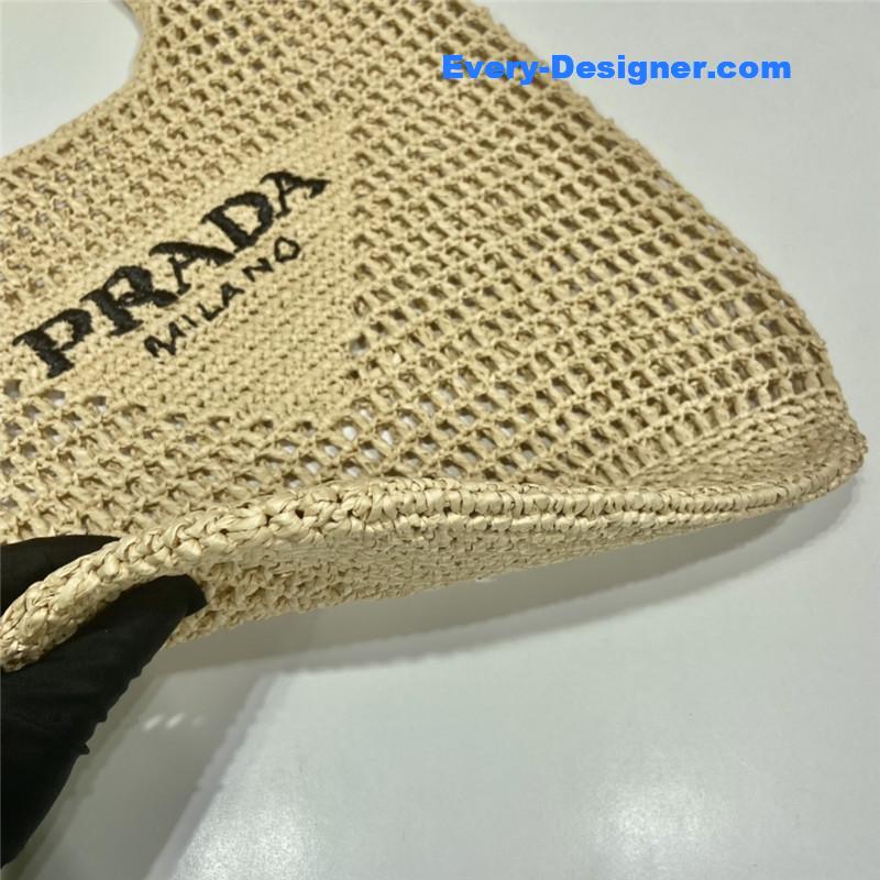 Pra*a beige raffia beach tote bag