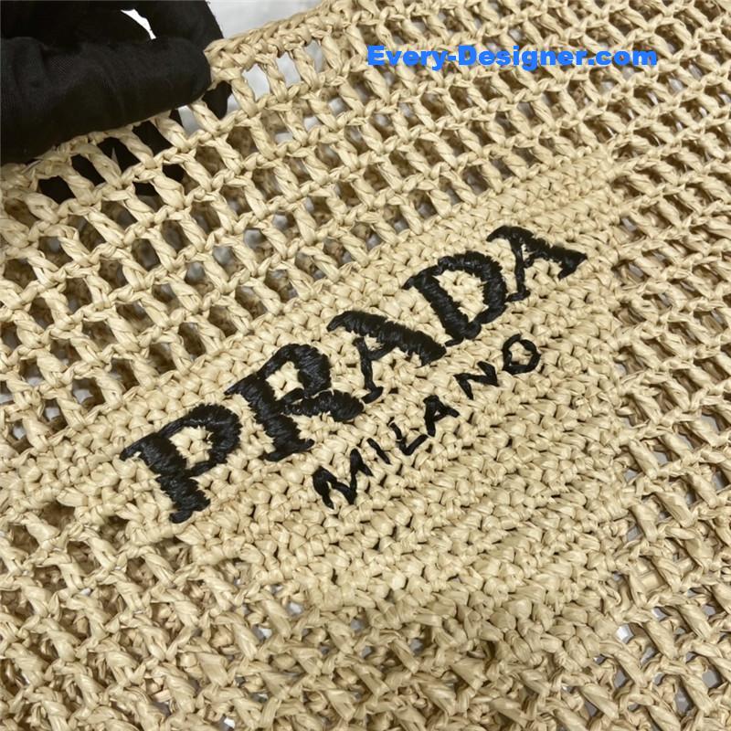 Pra*a beige raffia beach tote bag