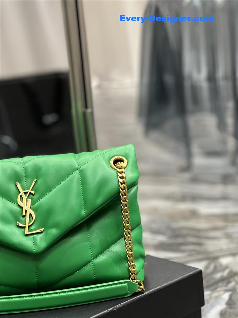 Y51 loulou puffer green sheepskin bag