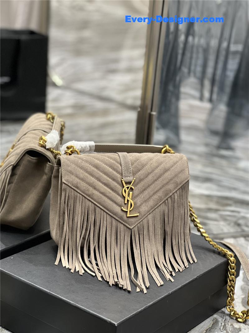 Y51 medium college fringed tote bag