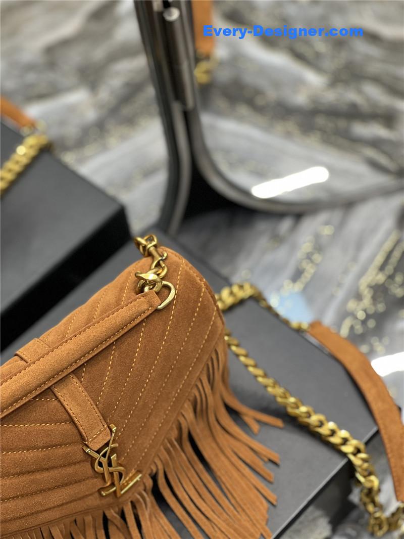 Y51 medium college fringed tote bag