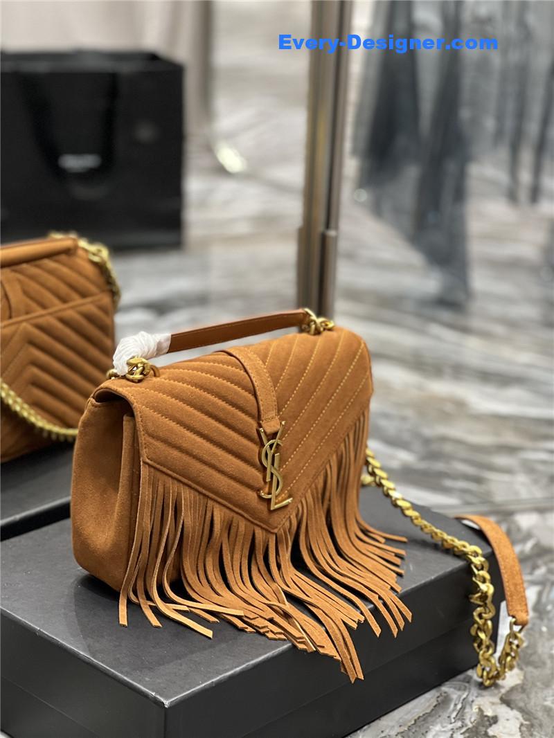 Y51 medium college fringed tote bag