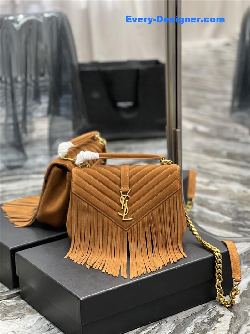 Y51 medium college fringed tote bag