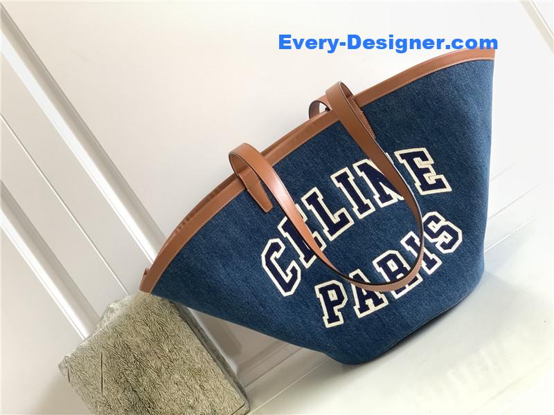 Ce1i*e blue denim canvas couffin bag