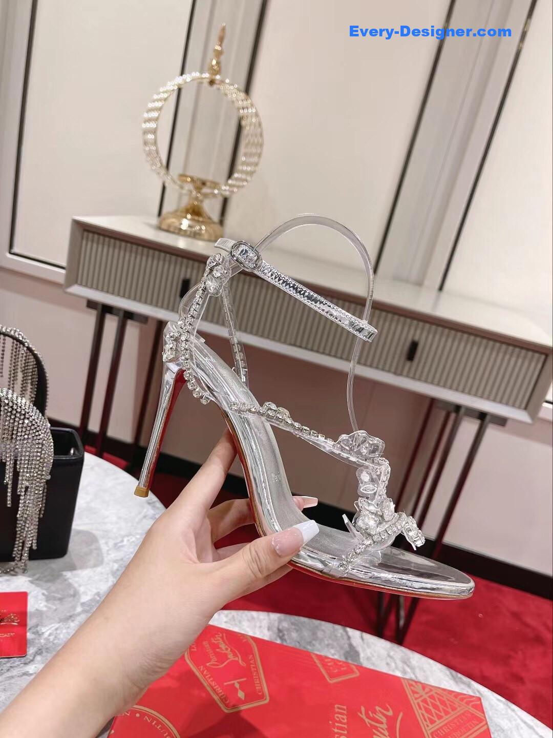 Chr1st1an louboutin crystal chain sandals