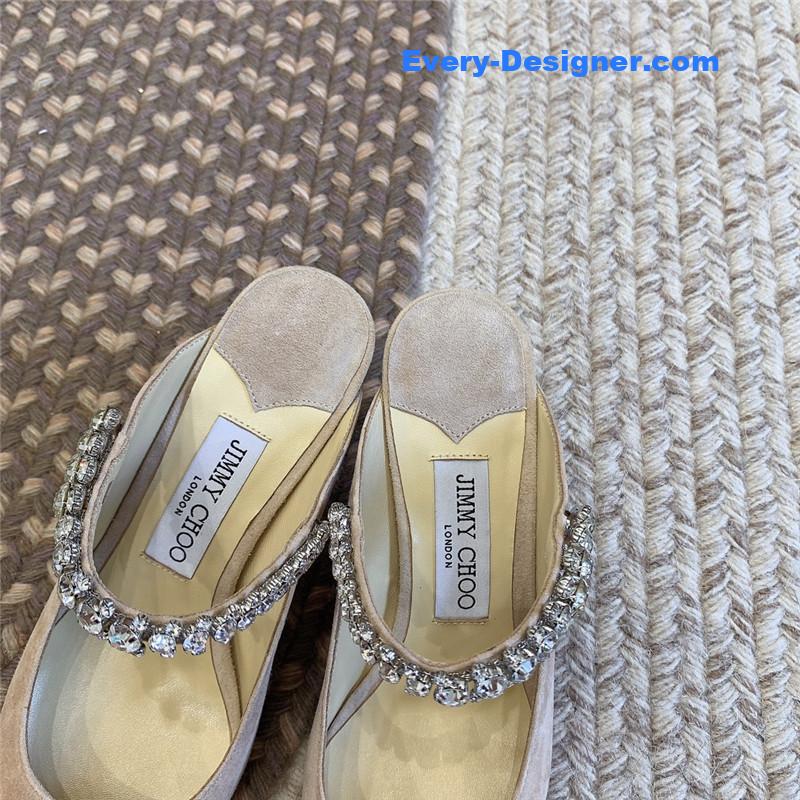 J1m*y Ch00 rhinestone slide sandals