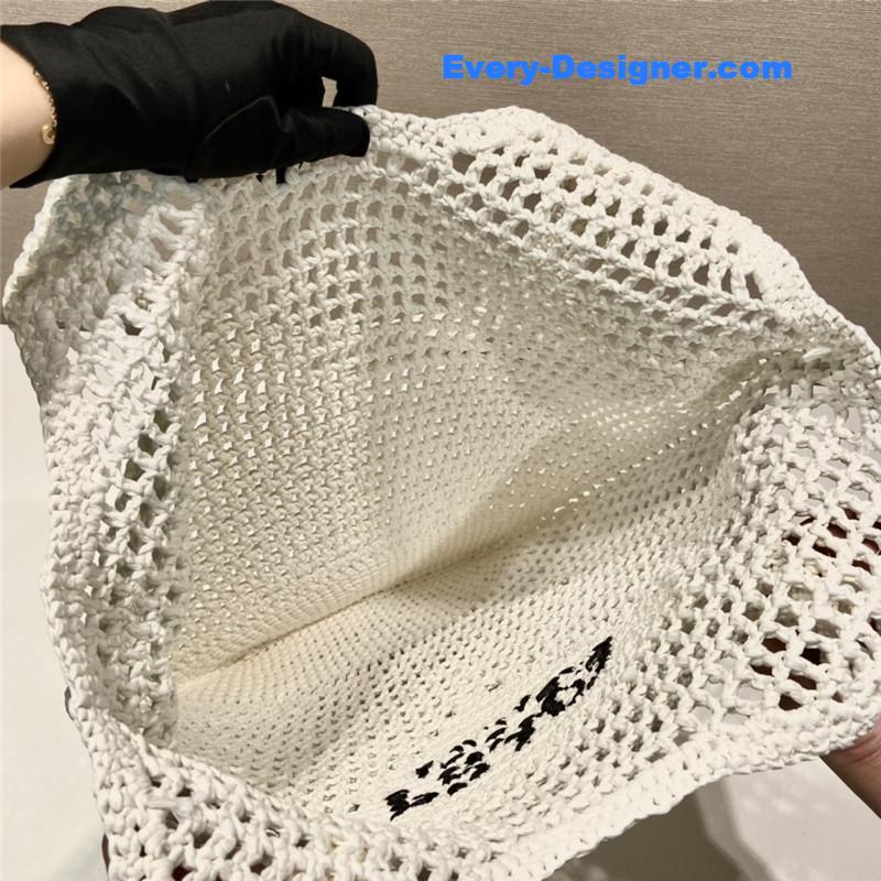 Pra*a raffia tote bag white