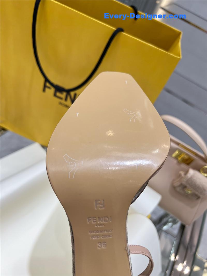 F**di square toe ff hollow heel court shoes
