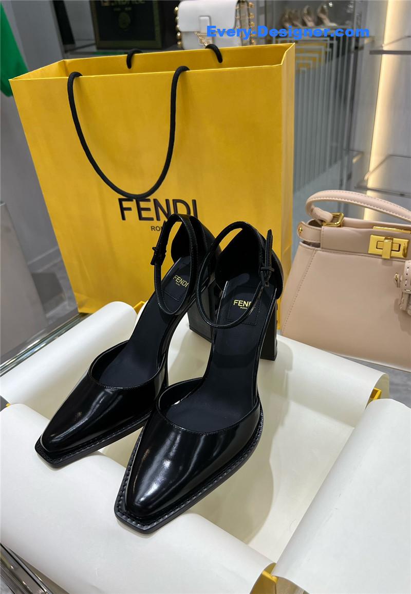 F**di square toe ff hollow heel court shoes