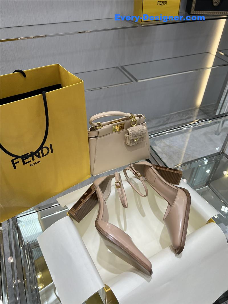 F**di square toe ff hollow heel court shoes