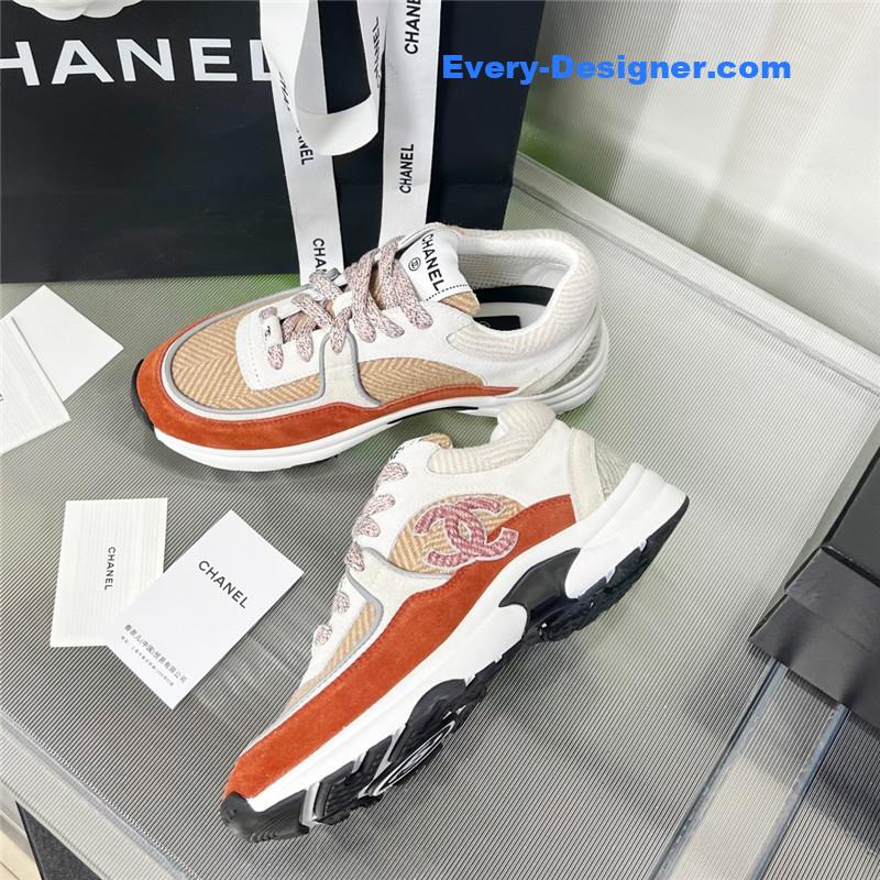 Ch**el new color wool stitching casual sneakers
