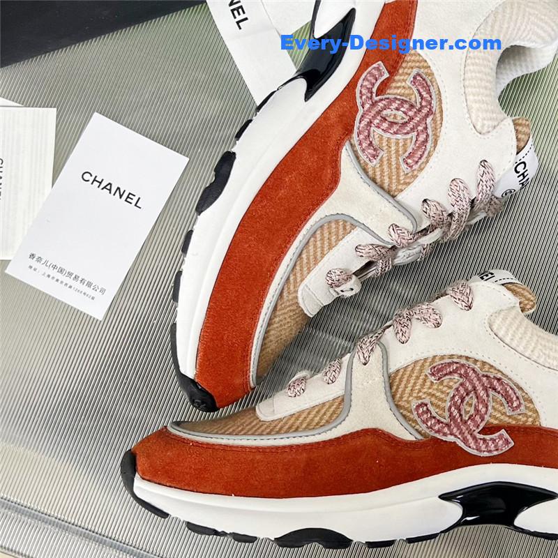 Ch**el new color wool stitching casual sneakers