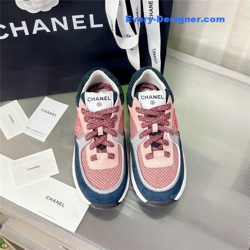 Ch**el new color wool stitching casual sneakers