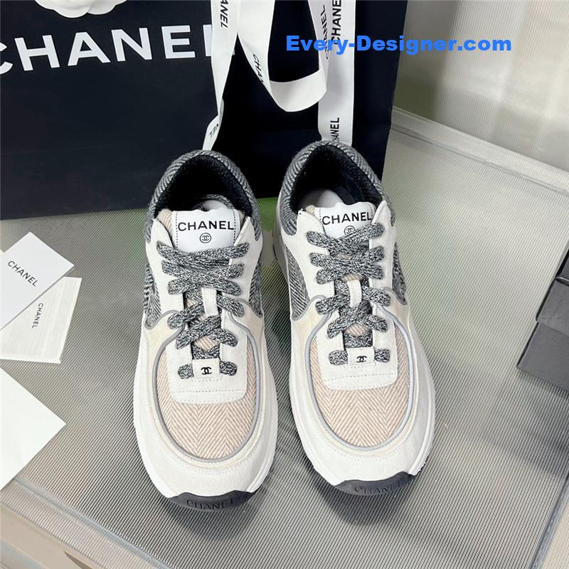 Ch**el new color wool stitching casual sneakers