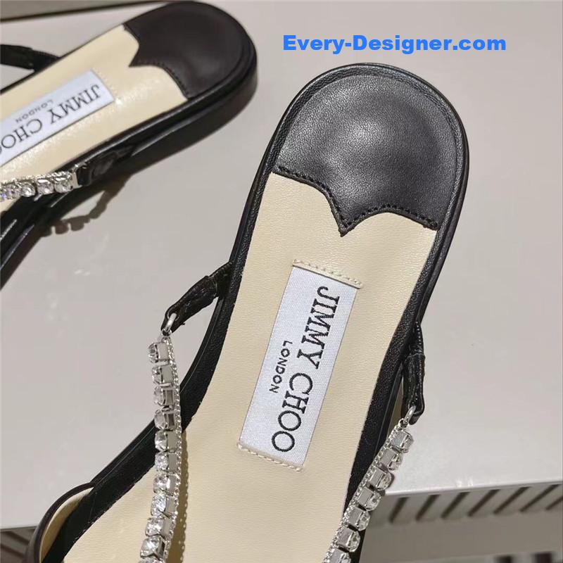 J1m*y Ch00 strappy rhinestone slides