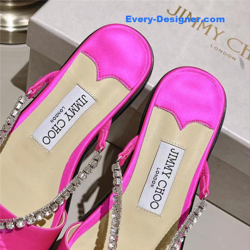 J1m*y Ch00 strappy rhinestone slides