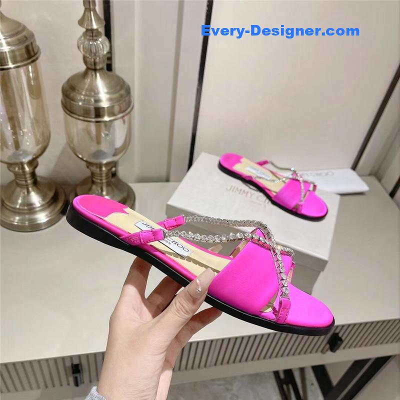 J1m*y Ch00 strappy rhinestone slides