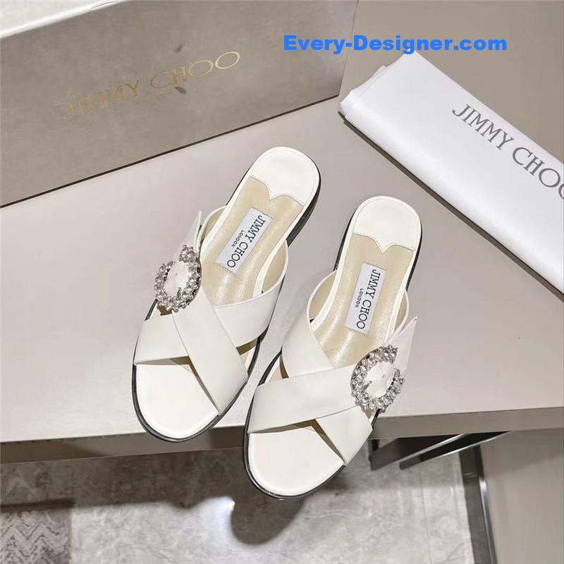 J1m*y Ch00 rhinestone c buckle slides
