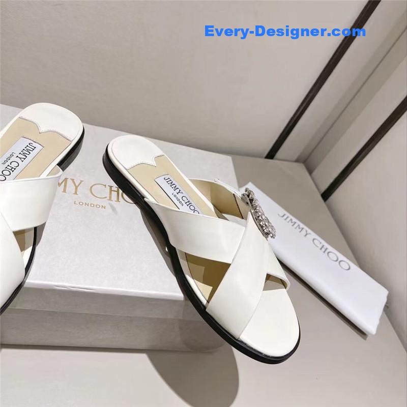 J1m*y Ch00 rhinestone c buckle slides