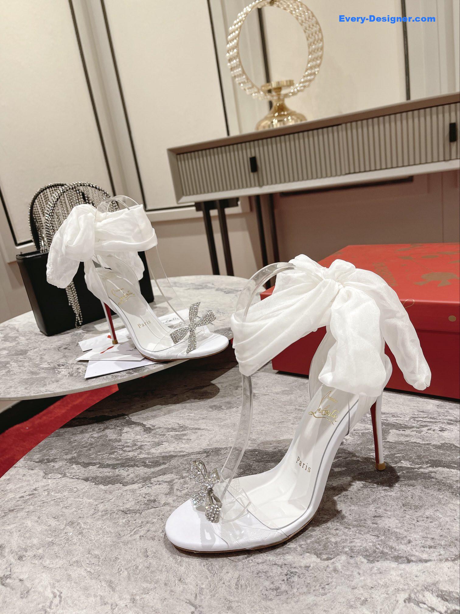 chr1st1an louboutin butterfly D1am0nd buckle sandals