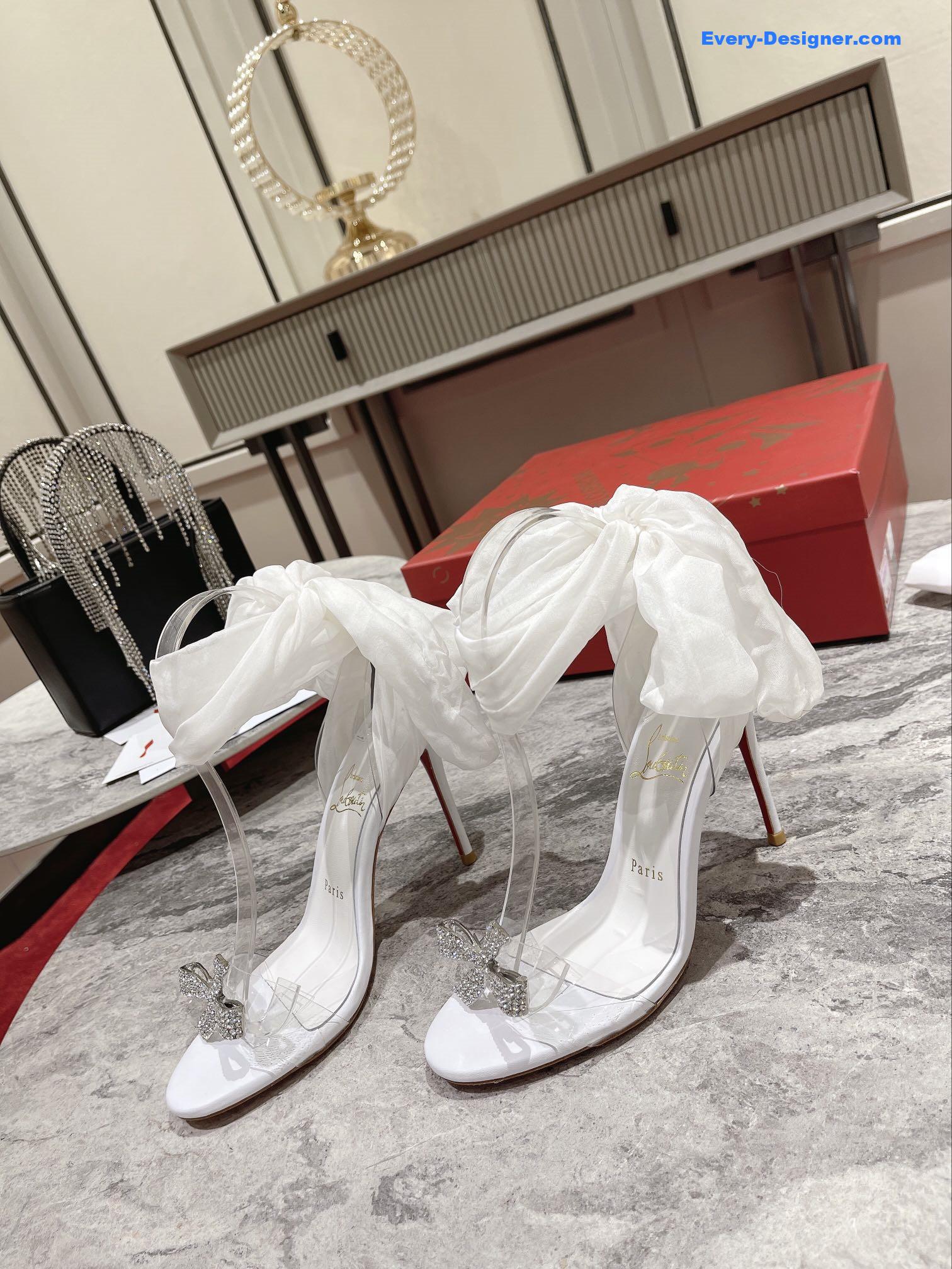 chr1st1an louboutin butterfly D1am0nd buckle sandals