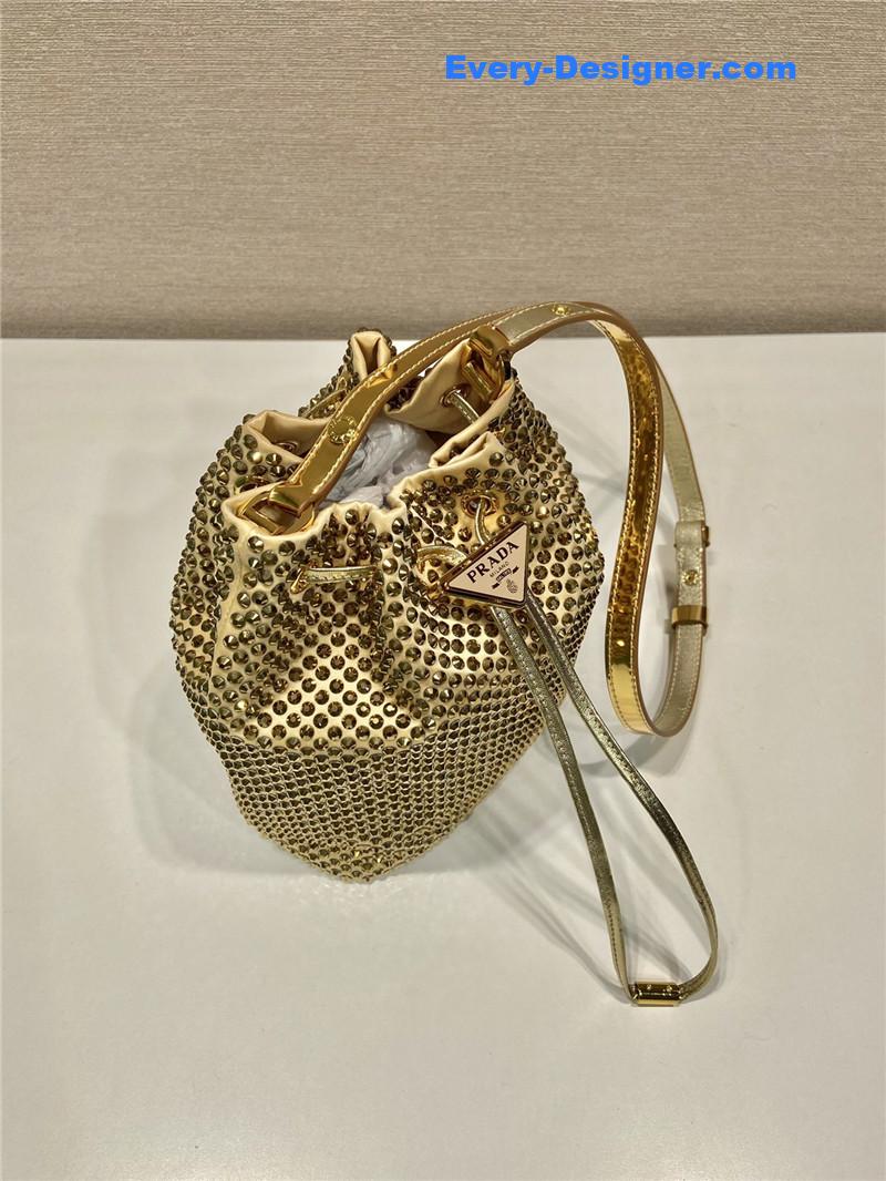 Pra*a crystal bucket bag