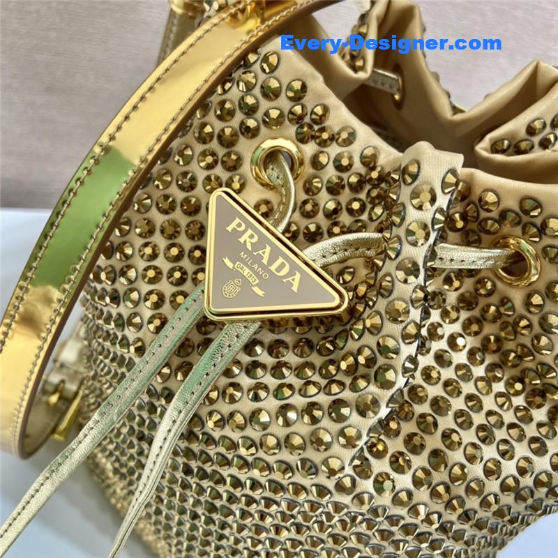 Pra*a crystal bucket bag
