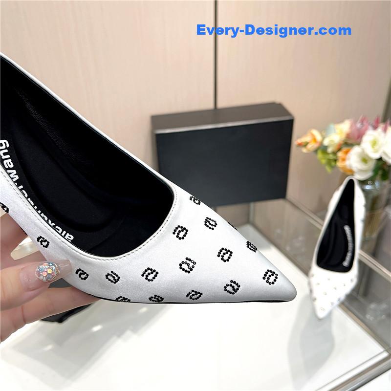 A1exa*der wang logo rhinestone pumps