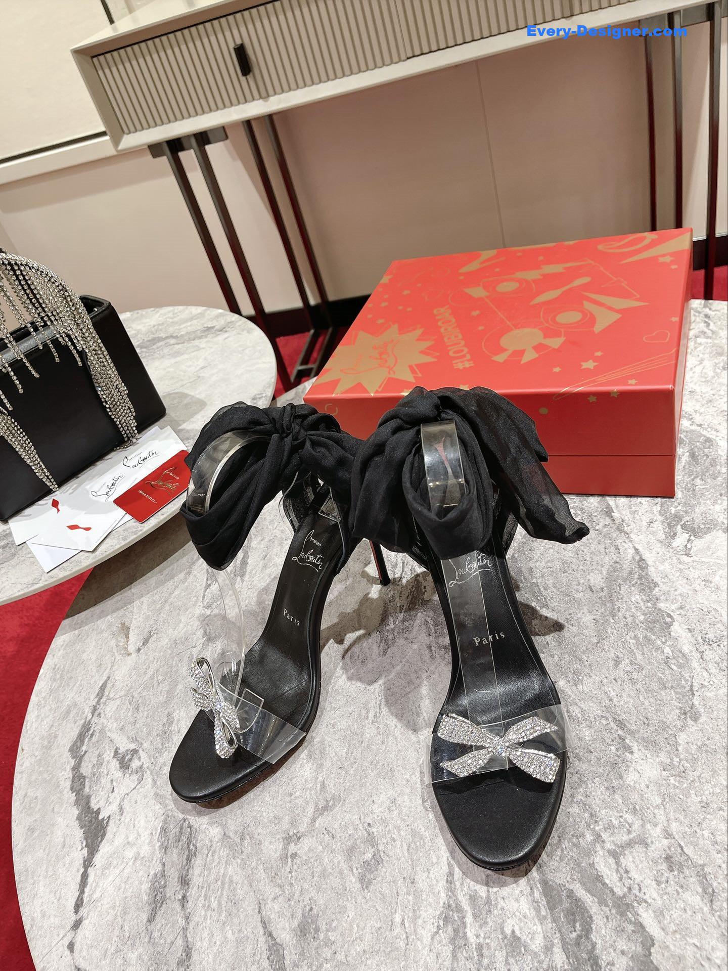 chr1st1an louboutin butterfly D1am0nd buckle sandals