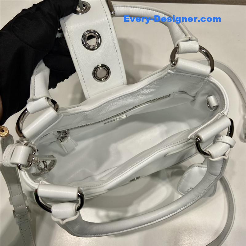 Pra*a moon re-nylon and leather bag