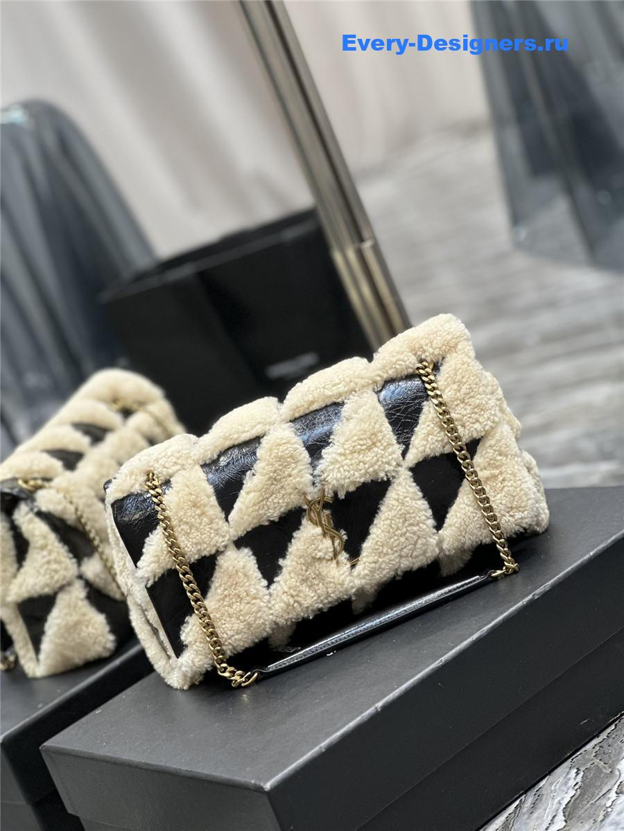 yves Sa1nt Lau*nt small jamie lambswool bag