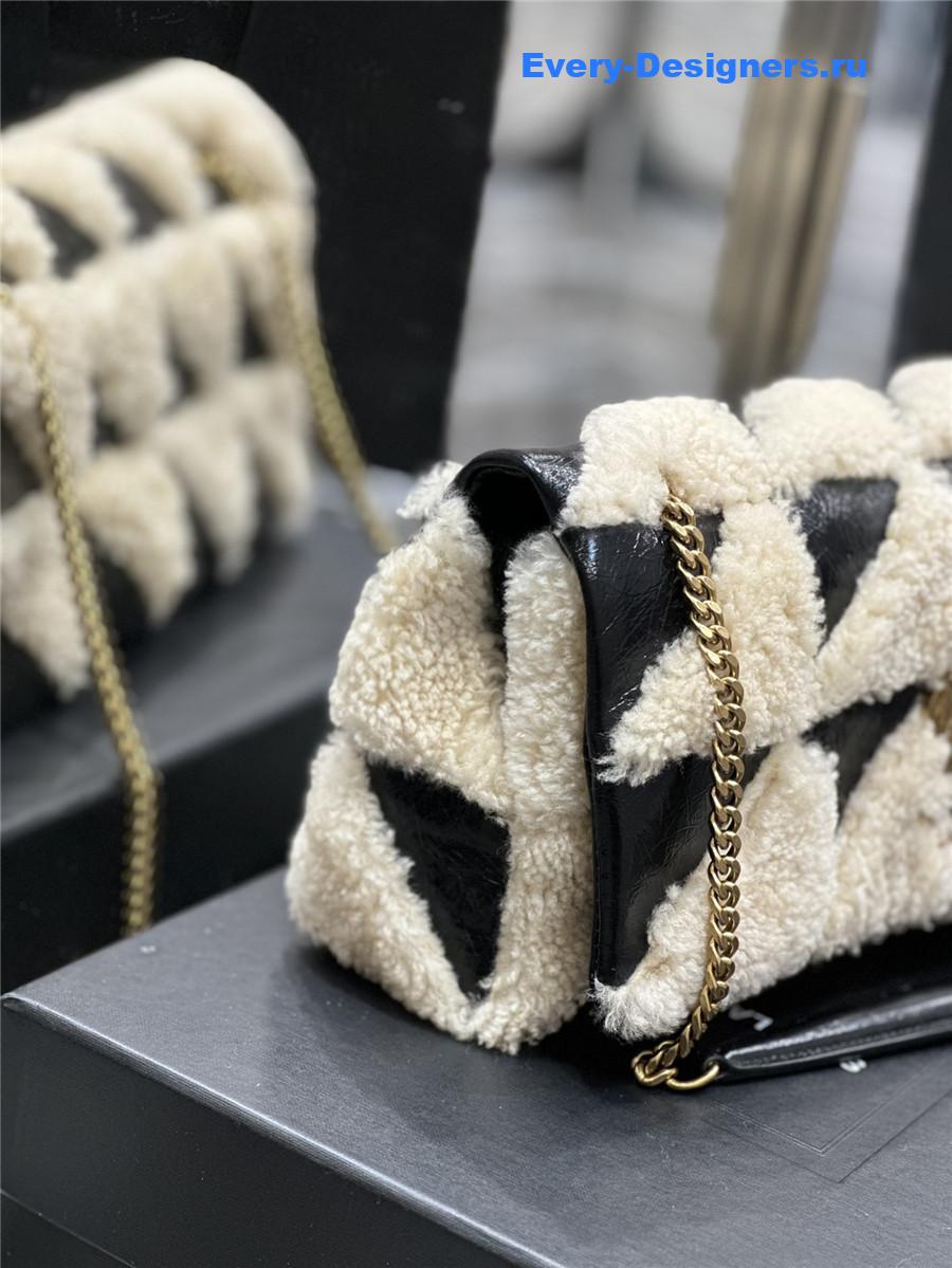 yves Sa1nt Lau*nt small jamie lambswool bag