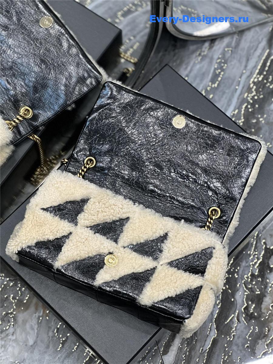 yves Sa1nt Lau*nt small jamie lambswool bag