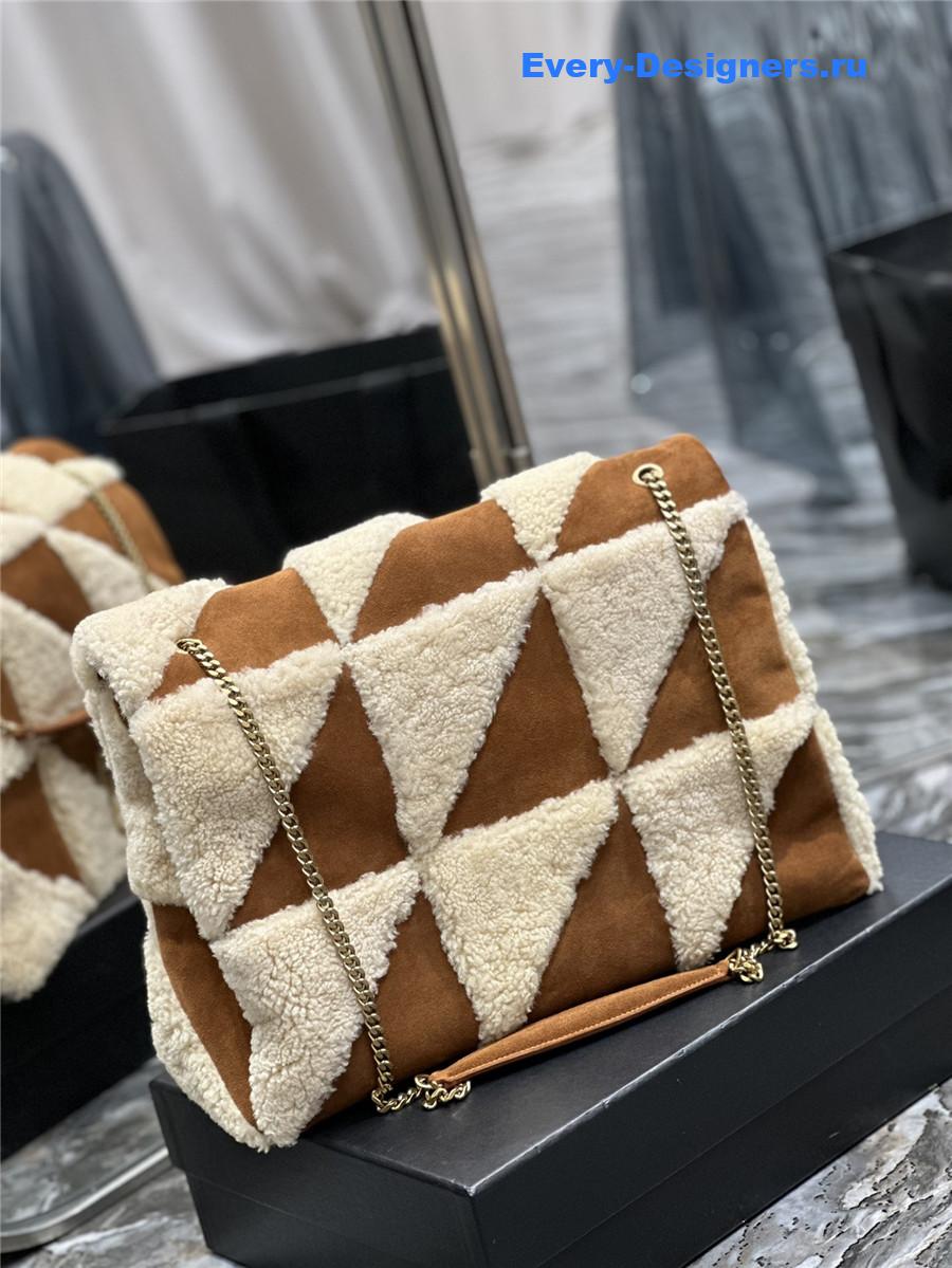 yves Sa1nt Lau*nt brown jamie lambswool bag